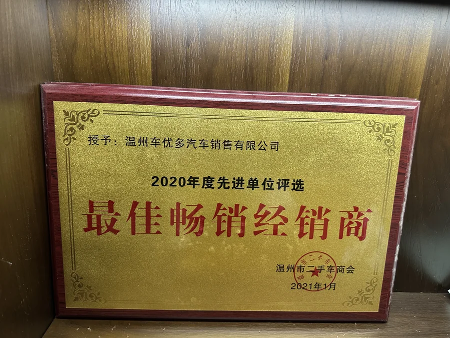 2020 年度最佳畅销经销商奖牌